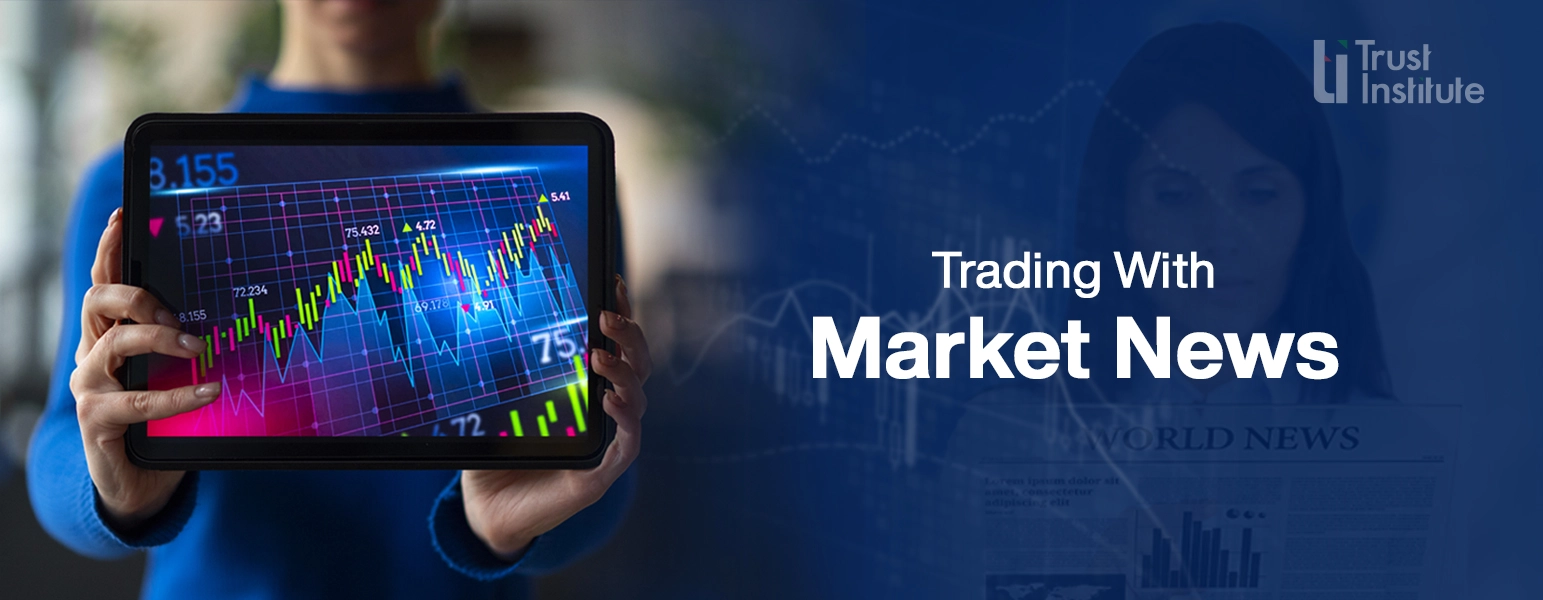Trading platform showing news impact chart